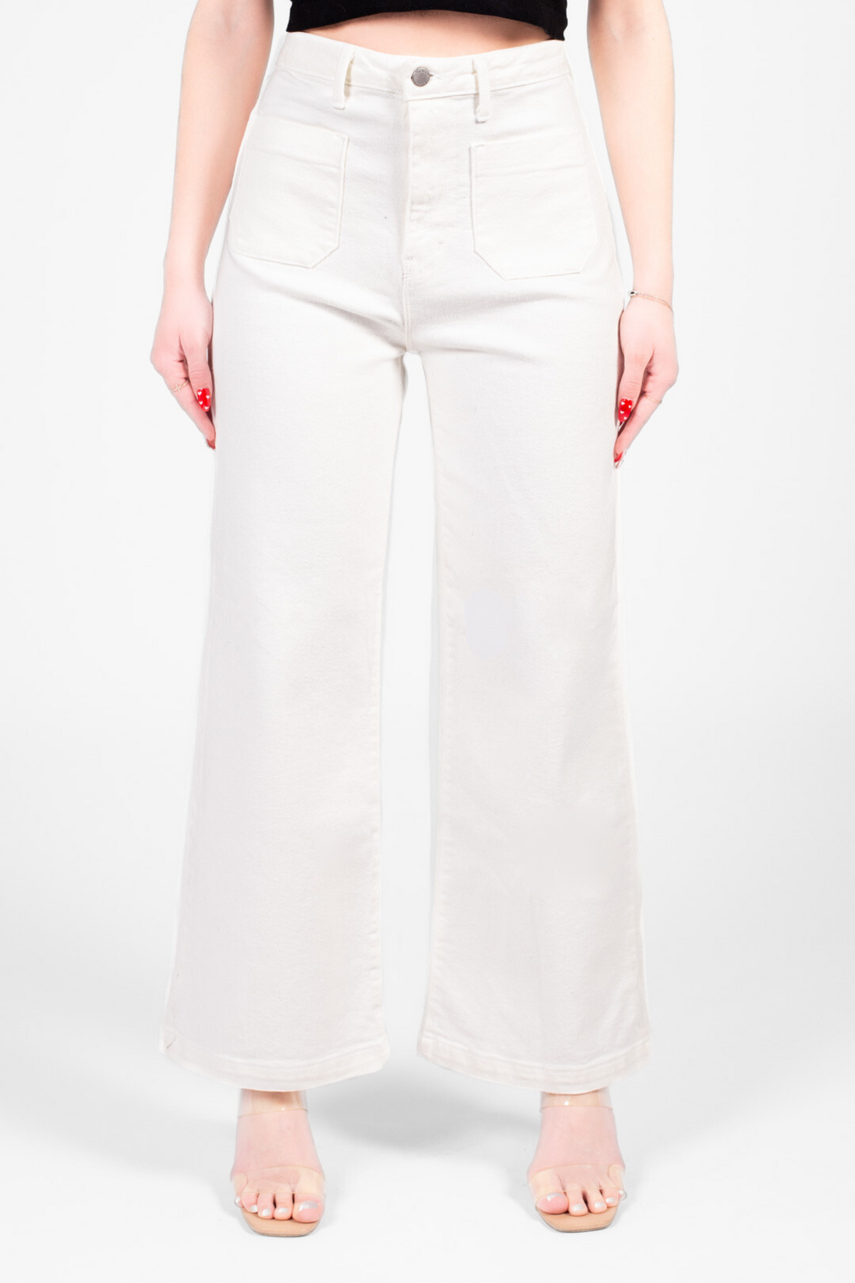 Just Black Denim Patch Pocket Wide Leg