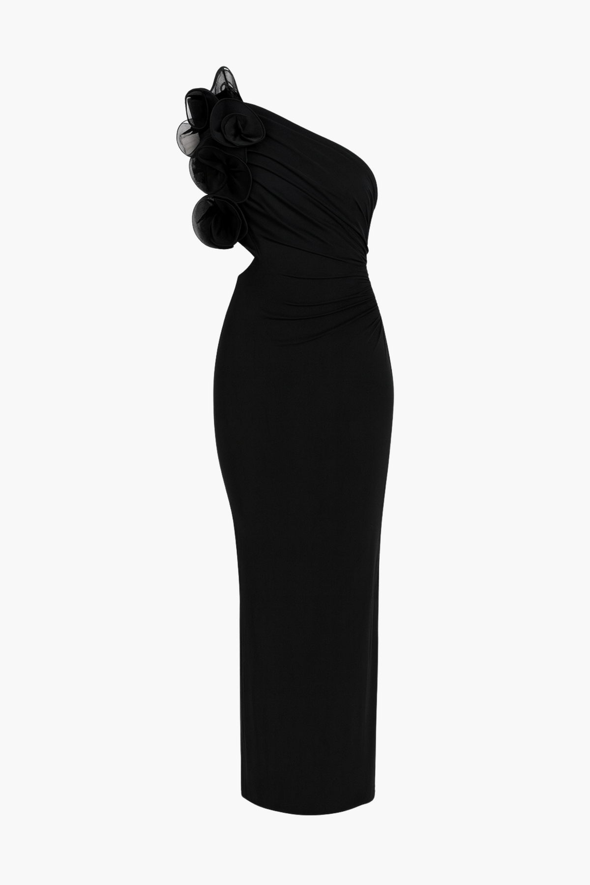 Talia Ruffle Mesh Maxi Dress