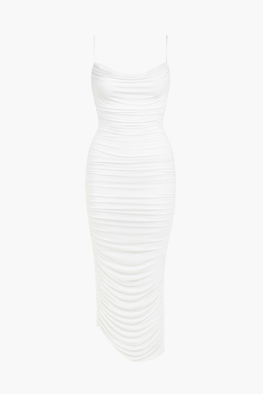 Whitney Mesh Ruched Midi Dress