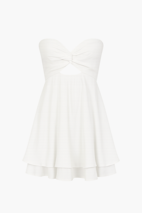 Amoura Strapless Twist Shimmer Mini Dress