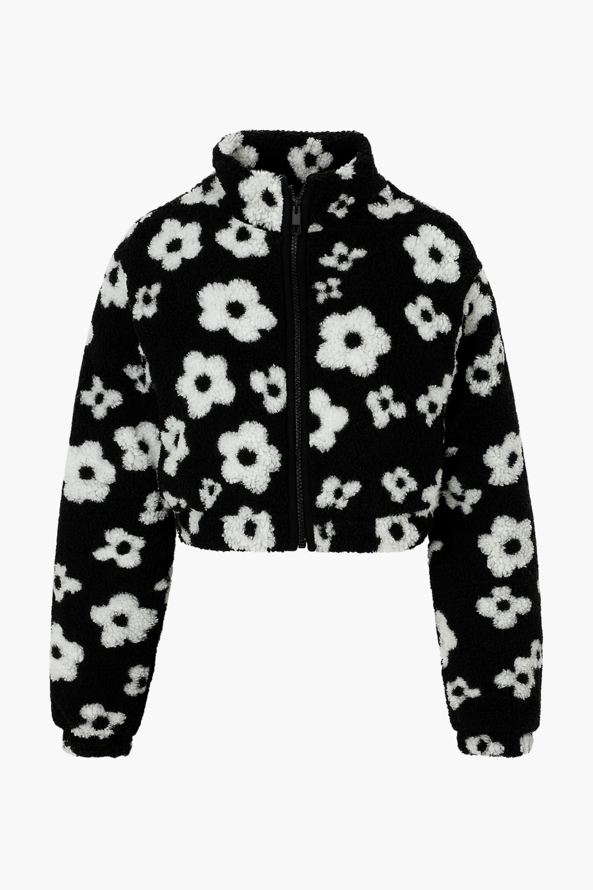 Lila Floral Print Sherpa Jacket