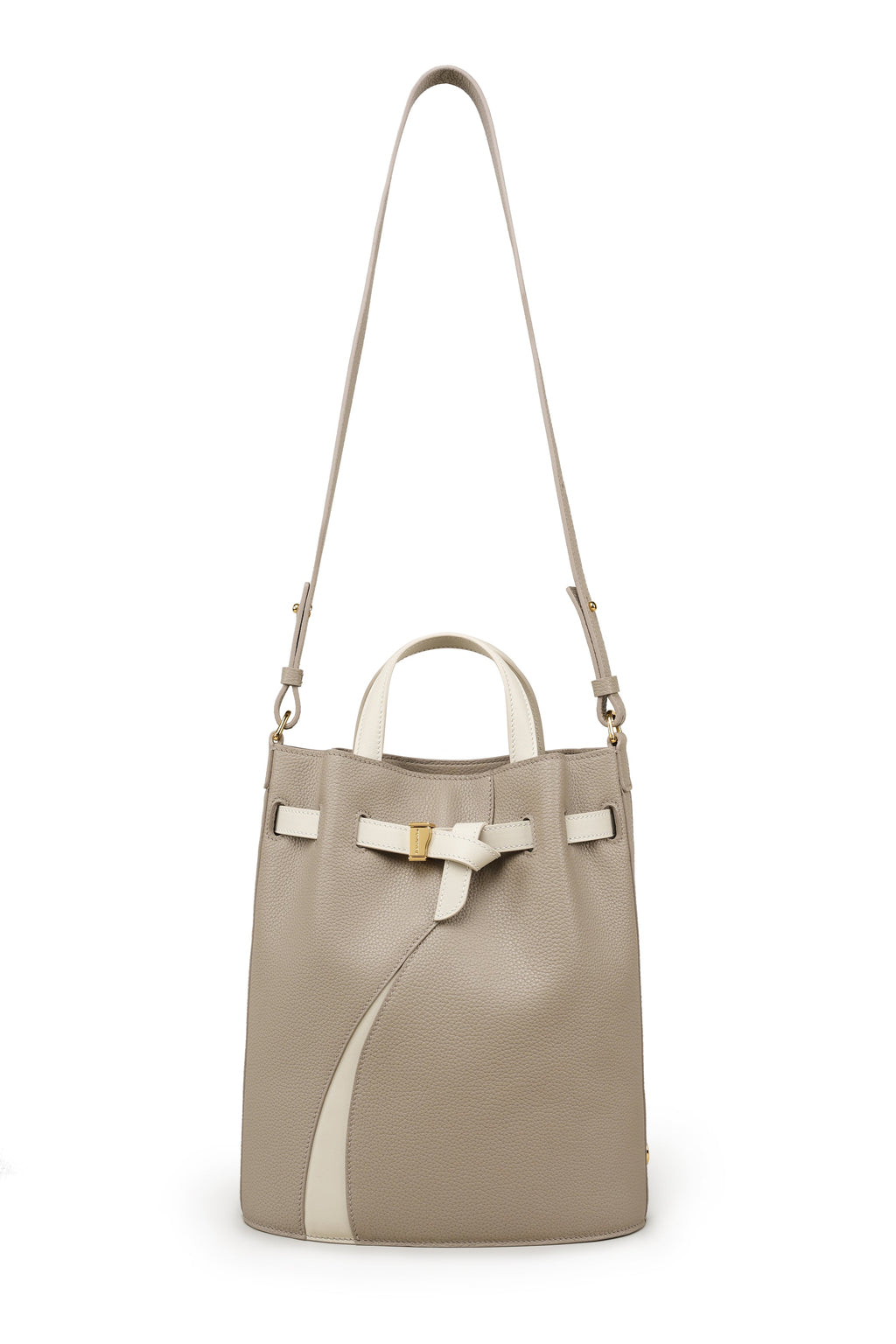 Functional Leather Bucket Bag Small Size