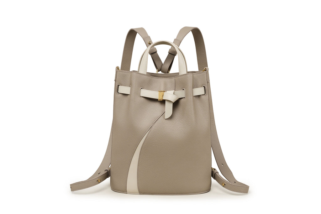 Functional Leather Bucket Bag Small Size