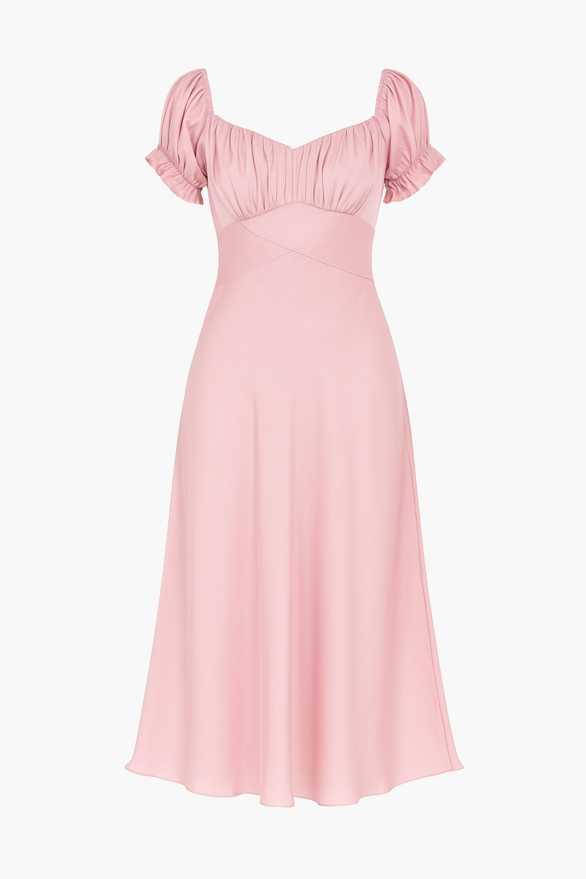 Cindy Satin Off-The-Shoulder Midi Dress