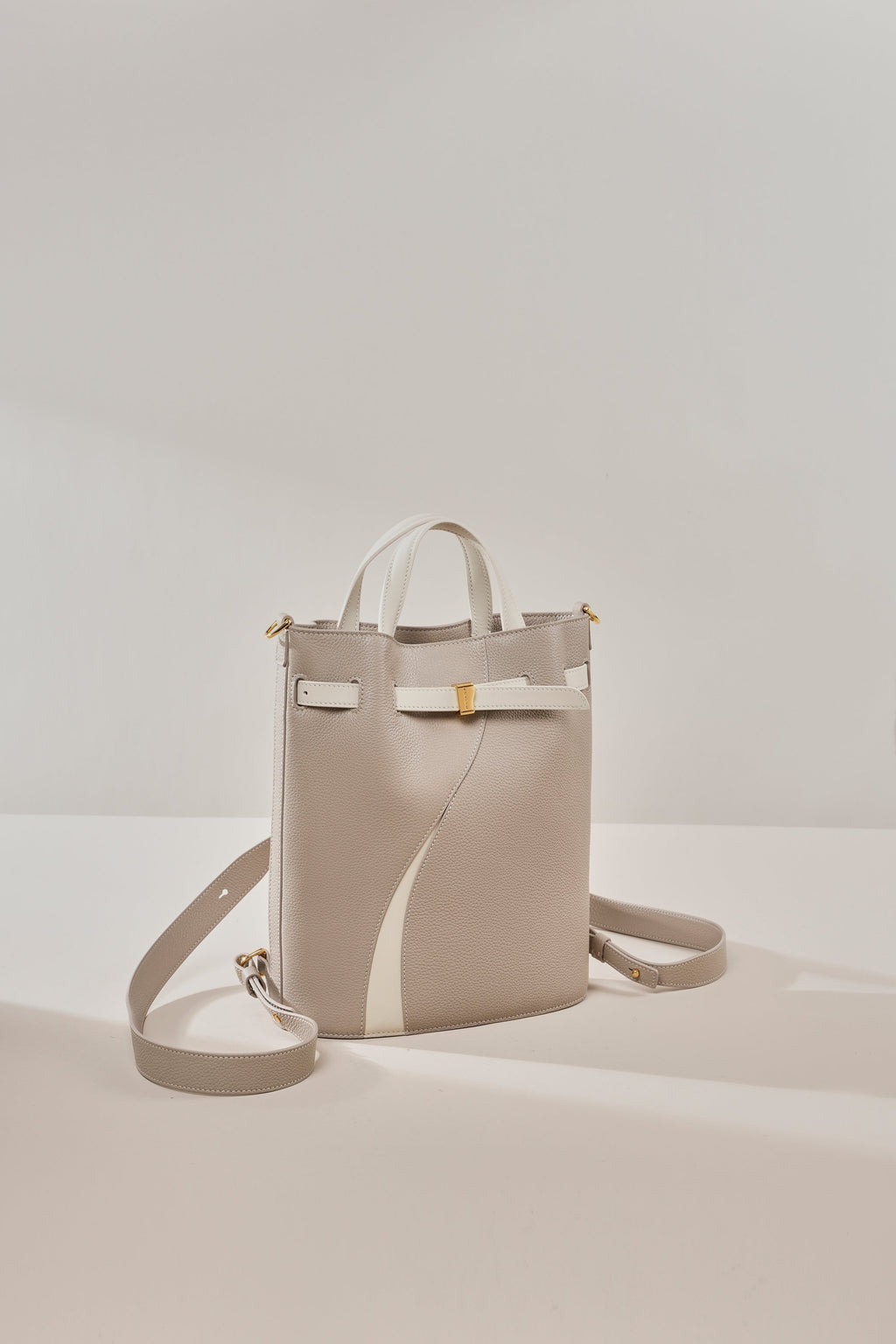 Functional Leather Bucket Bag Small Size