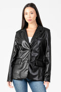 Hailey Vegan Leather Blazer