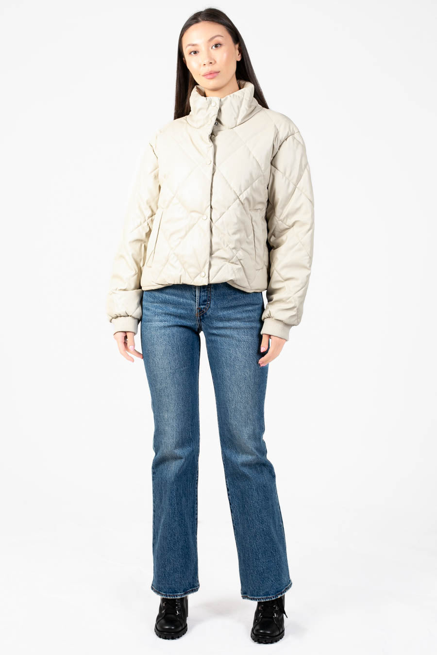 Raven Quilted Faux Leather Jacket