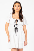 Elodie Contrast Bow Mini Dress