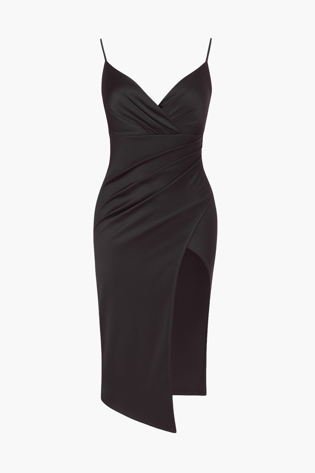 Aveline Tulip Bottom Satin Midi Dress