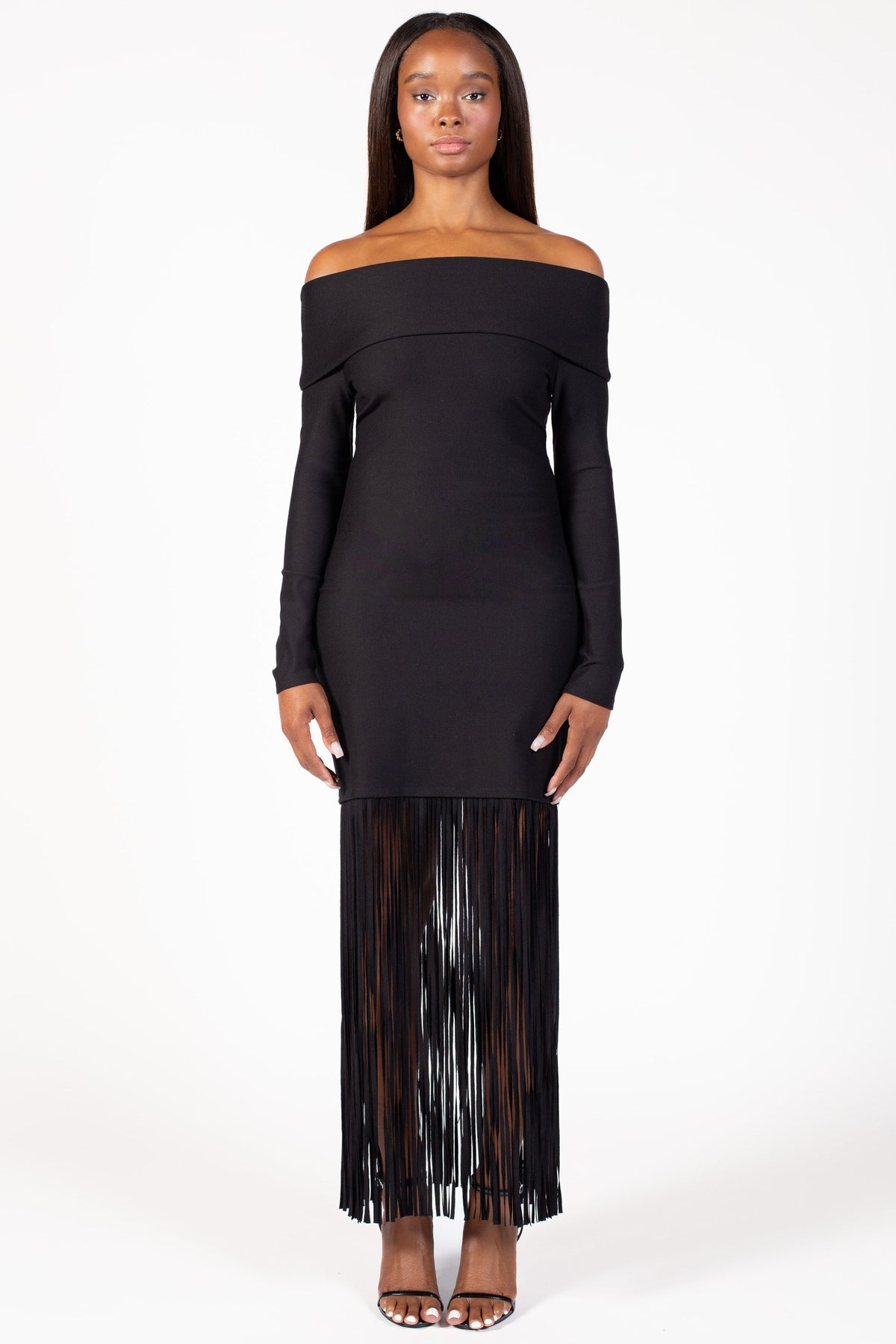 Aurelia Knit Fringe Midi Dress