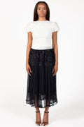Arlo Floral Embellished Tulle Midi Skirt