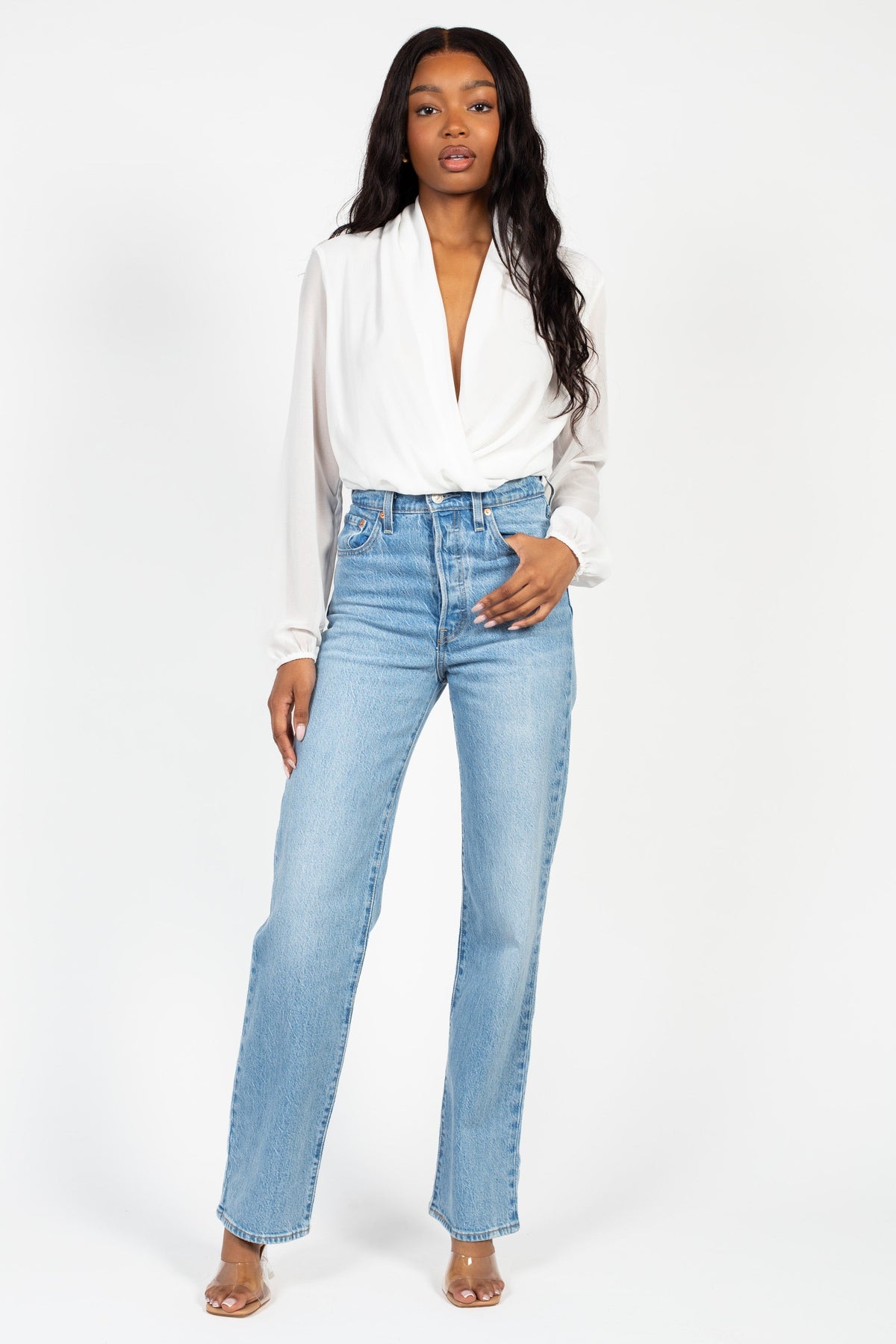 Isla Long Sleeve Chiffon Bodysuit