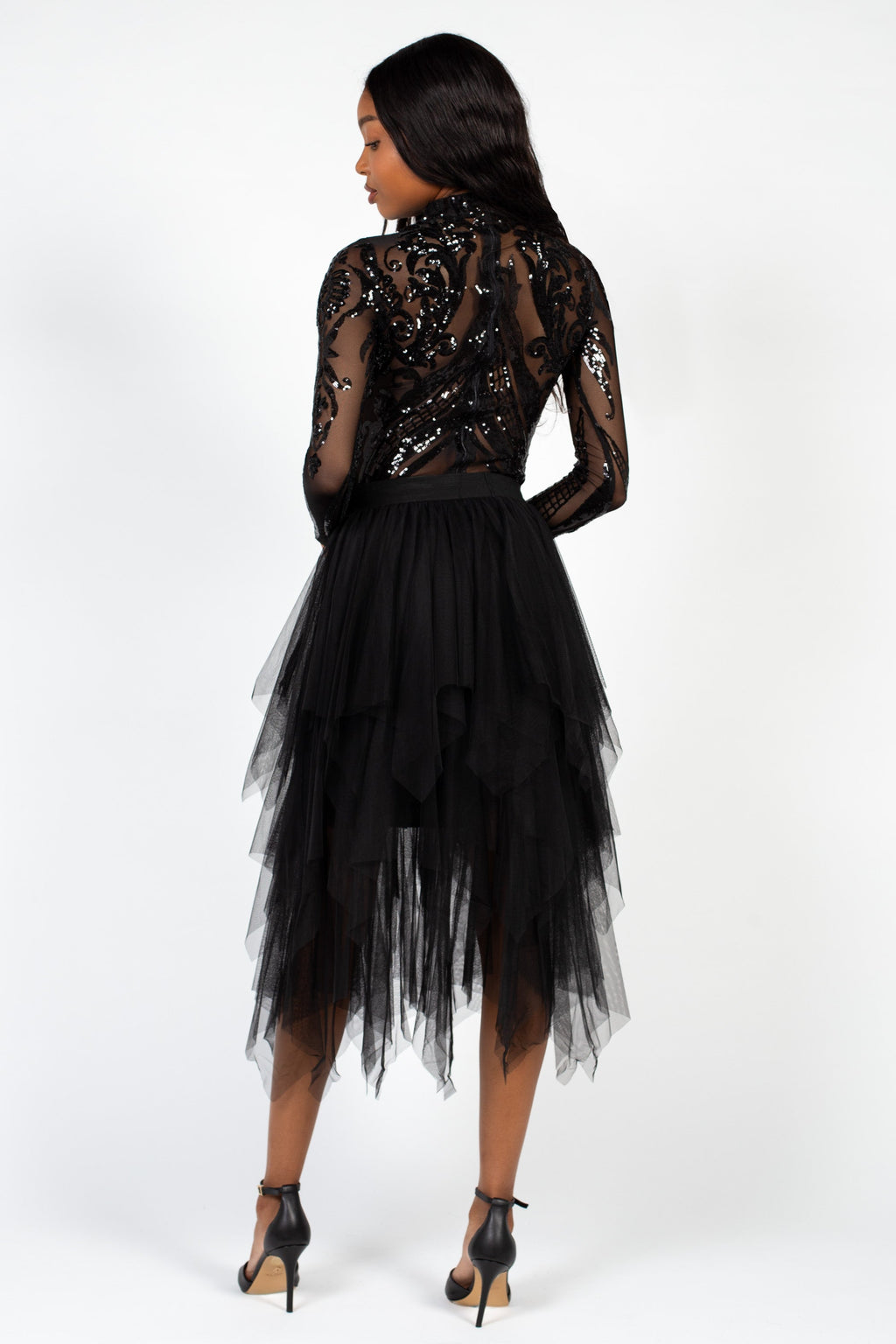 Starstruck Embellished Sequin Mesh Bodysuit