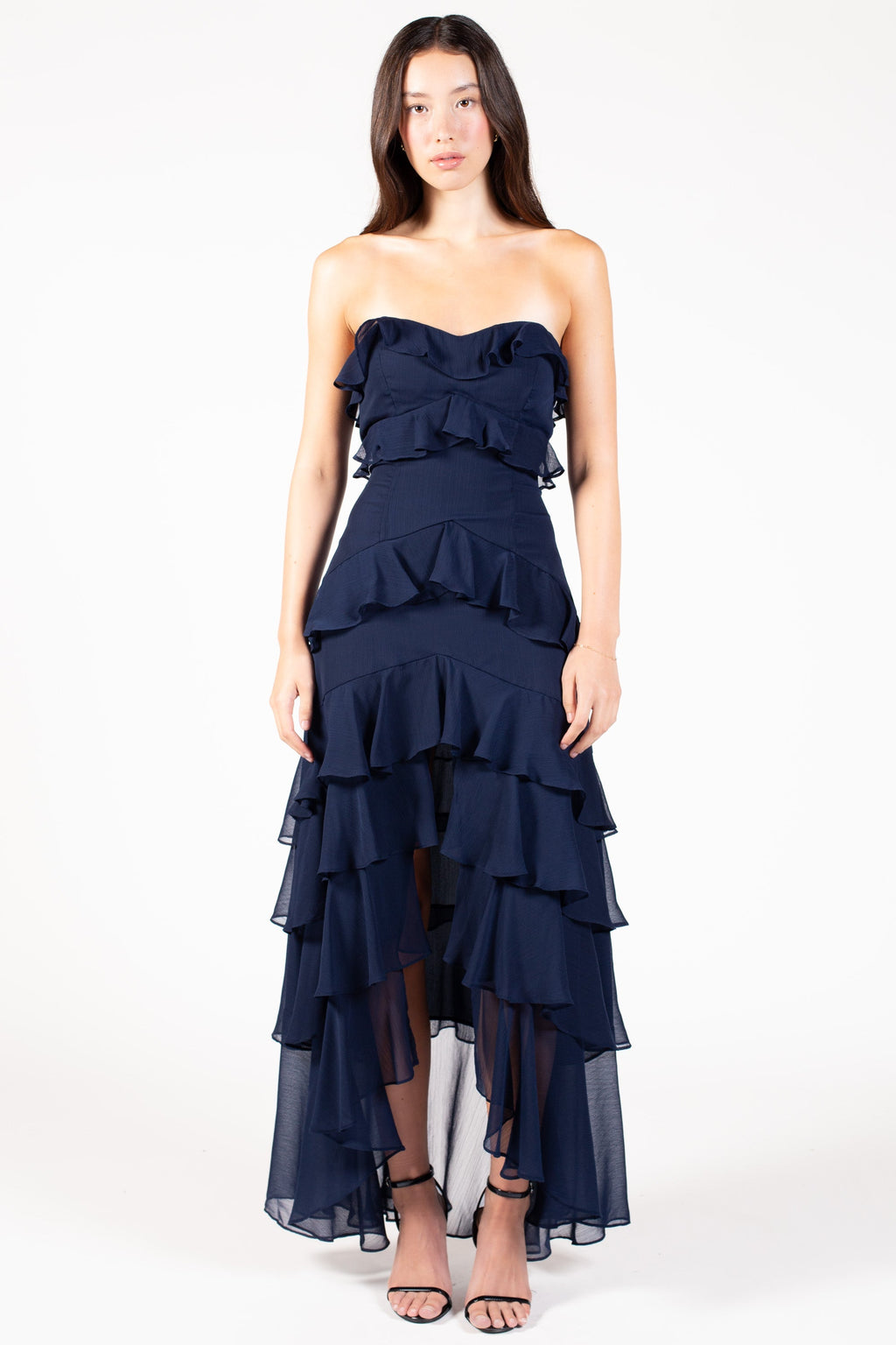 Solara Chiffon Ruffle Maxi Dress