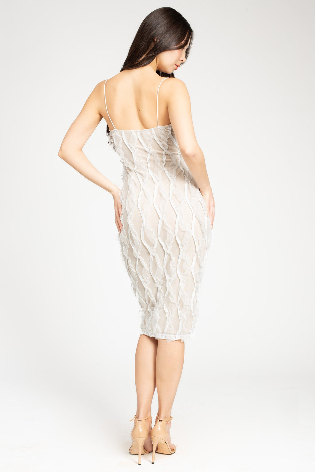Samiah Ruffle Ribbon Midi Dress
