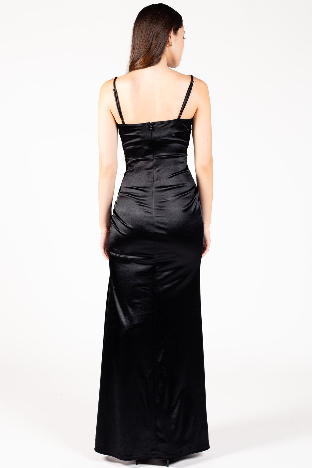 Evera Corset Satin Maxi Dress