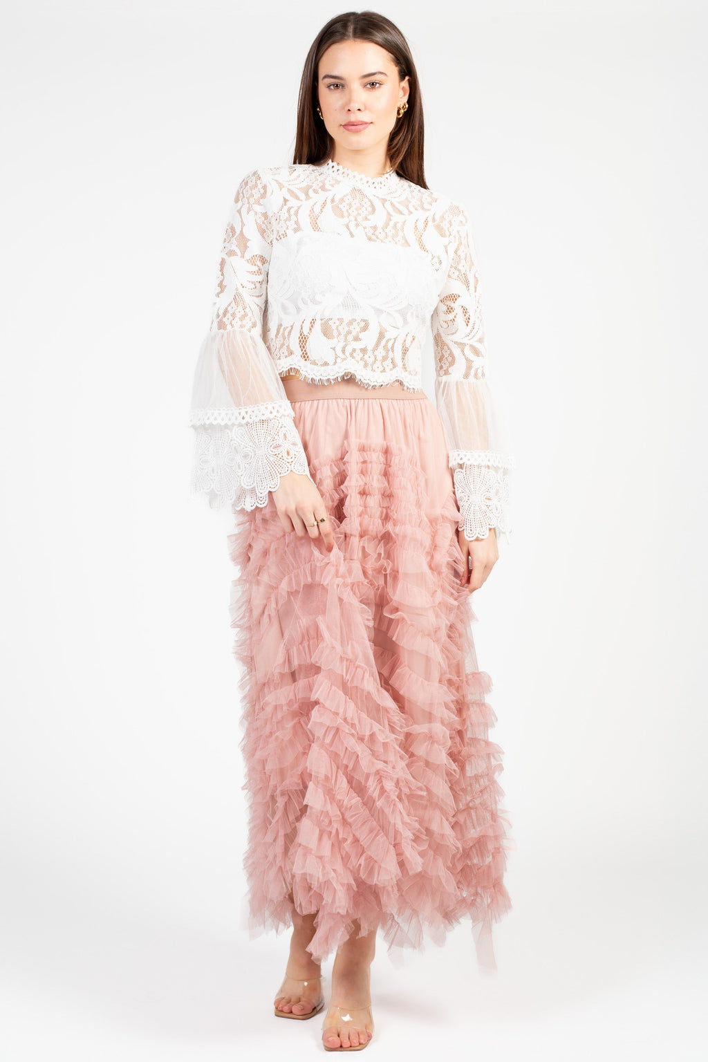 Addison Lace Bell Sleeve Blouse