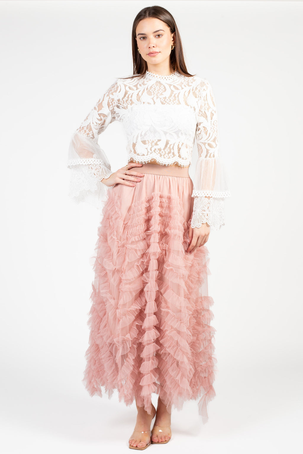 Addison Lace Bell Sleeve Blouse