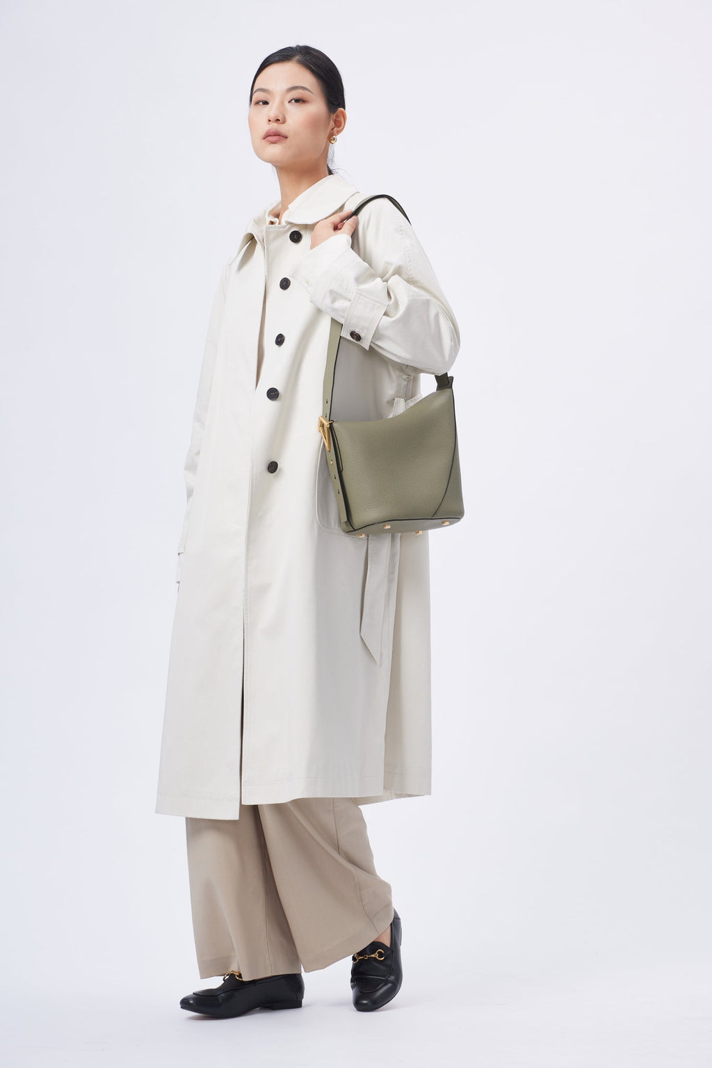 Handmade Leather Shoulder Bucket Bag