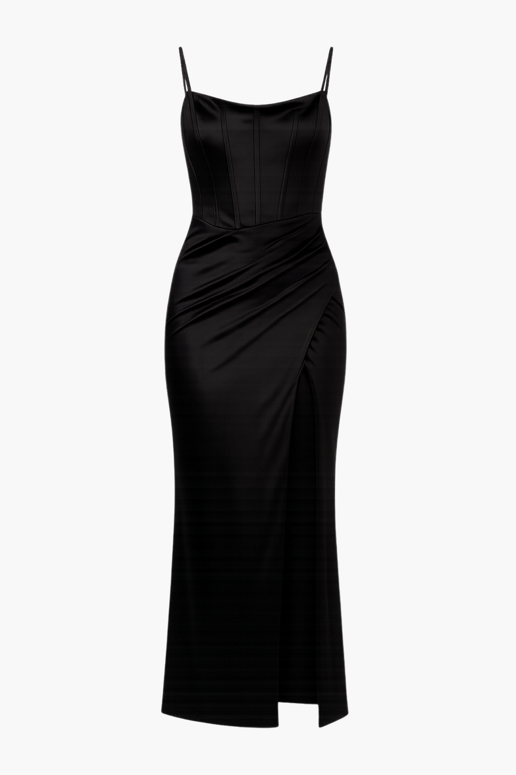 Evera Corset Satin Maxi Dress