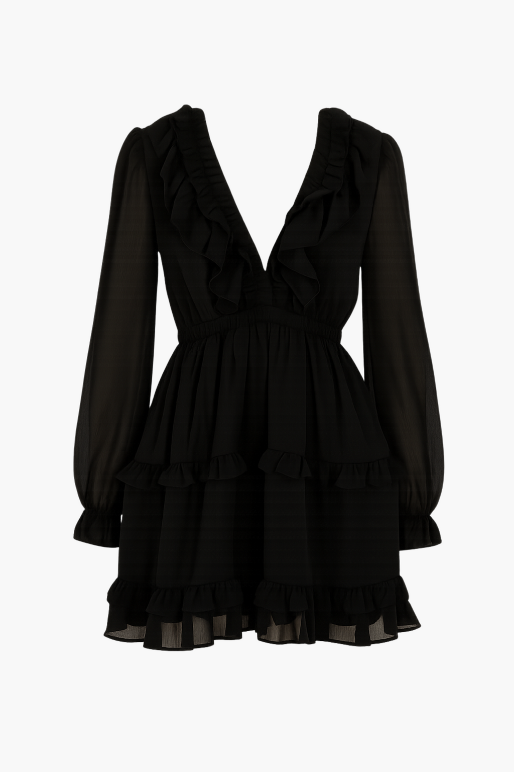 Flirty Ruffle Trim Open Back Mini Dress