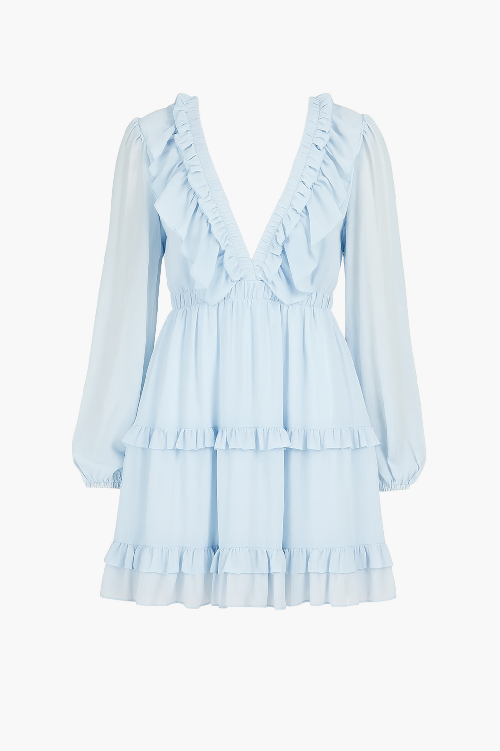 Flirty Ruffle Trim Open Back Mini Dress