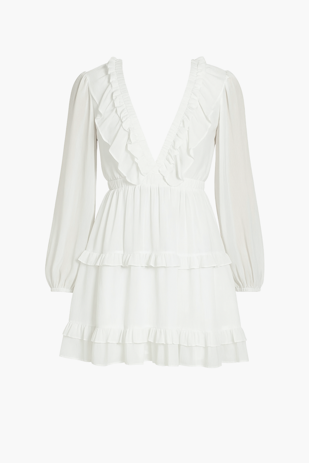 Flirty Ruffle Trim Open Back Mini Dress