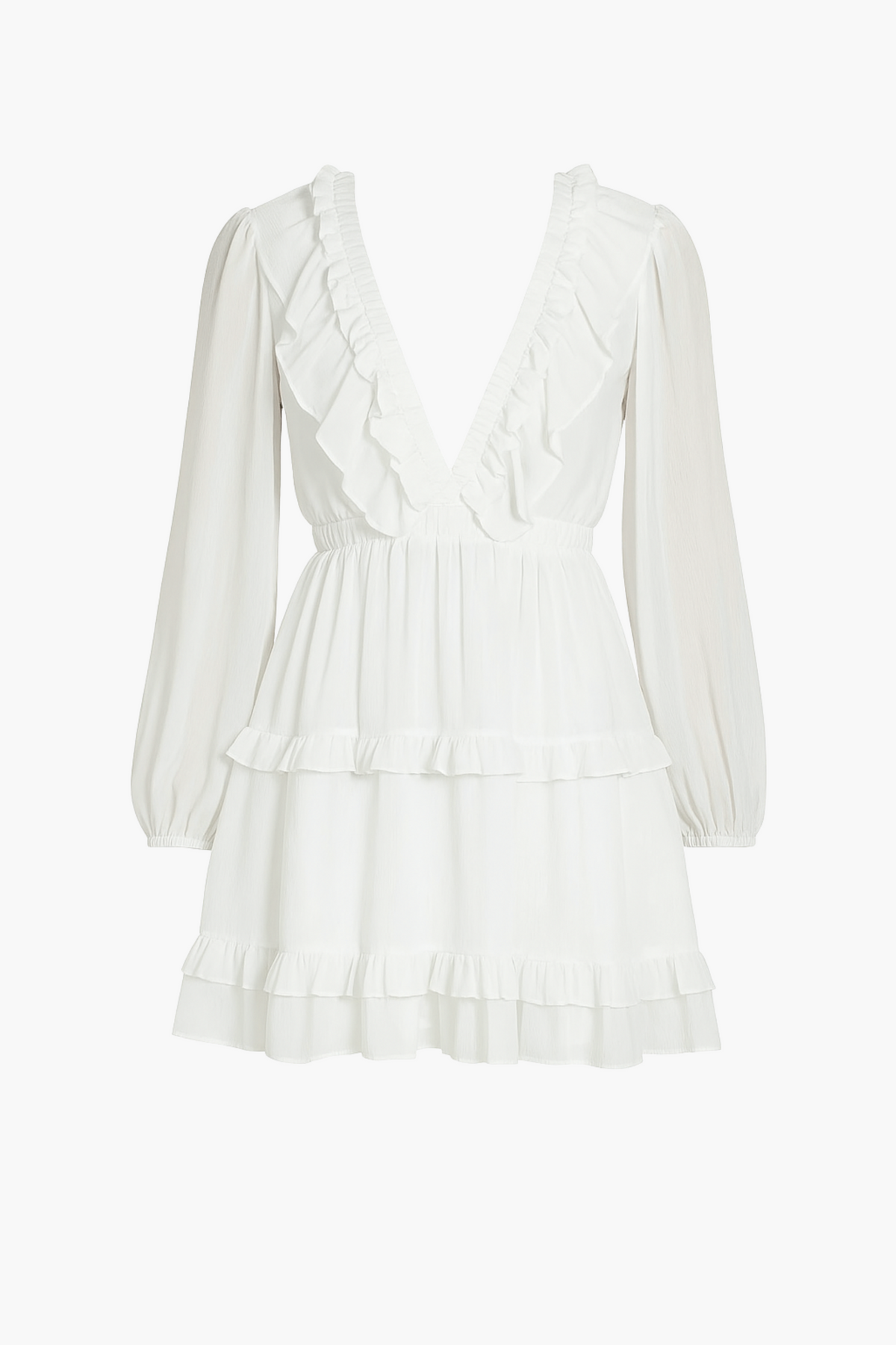 Flirty Ruffle Trim Open Back Mini Dress