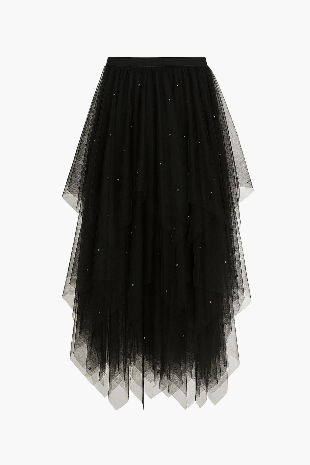 Marry The Night Pearl Embellished Tulle Midi Skirt