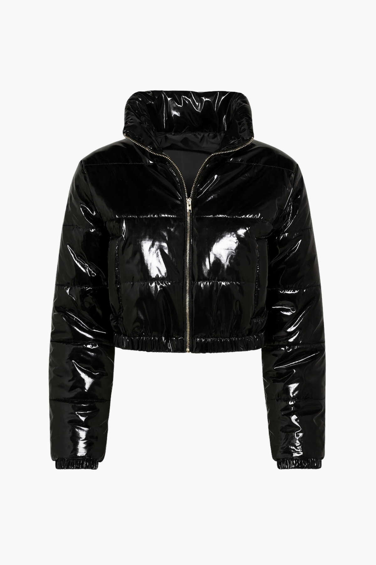 Lola Patent Bomber Puffer Jacket