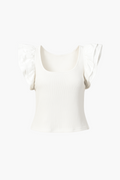Bree Poplin Knit Blouse