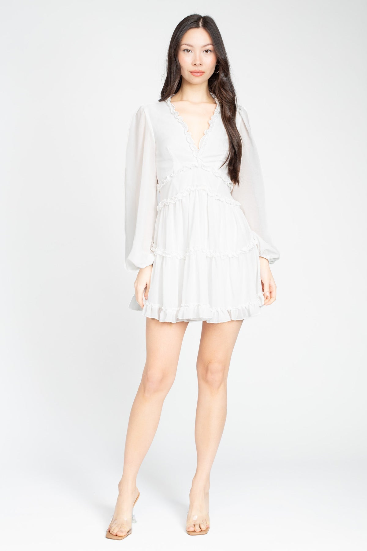 Mackenzie Ruffle Trim Mini Dress