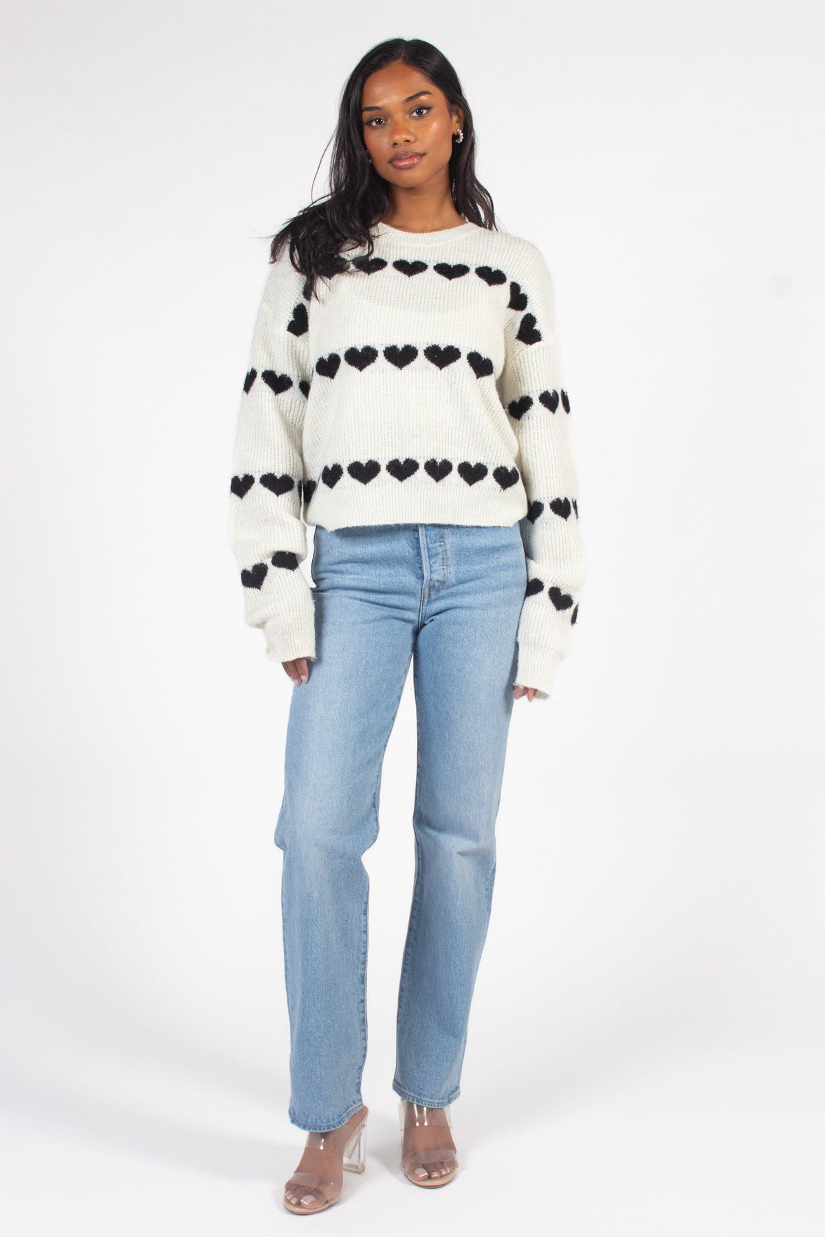 Lilliana Heart Knit Sweater