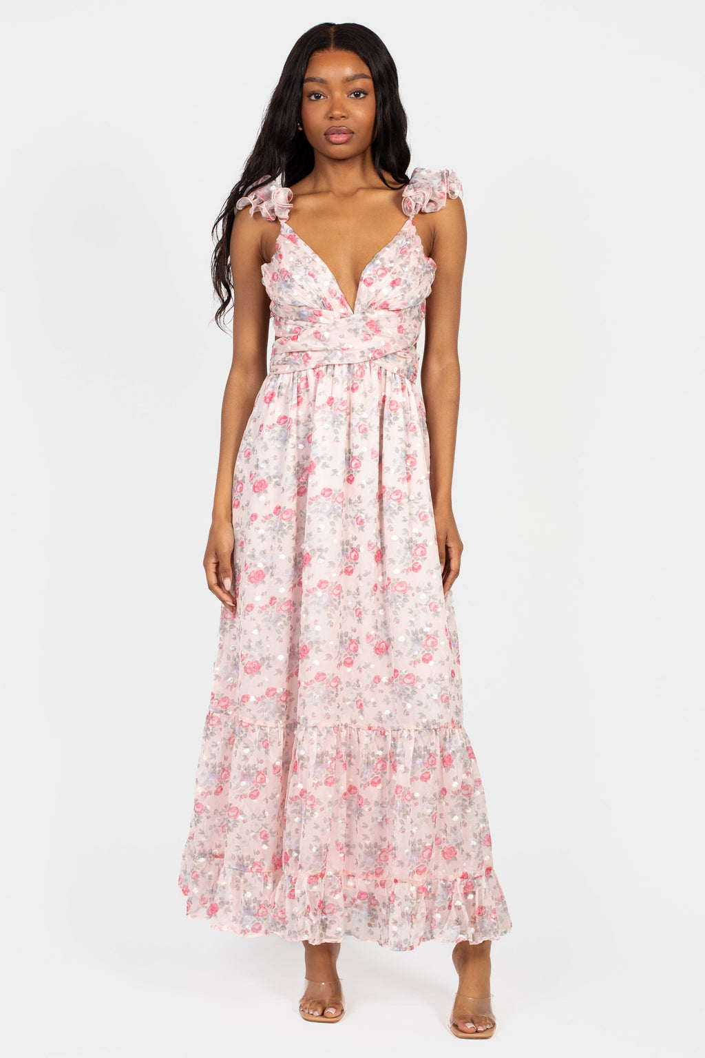 Marie Strap Back Floral Maxi Dress