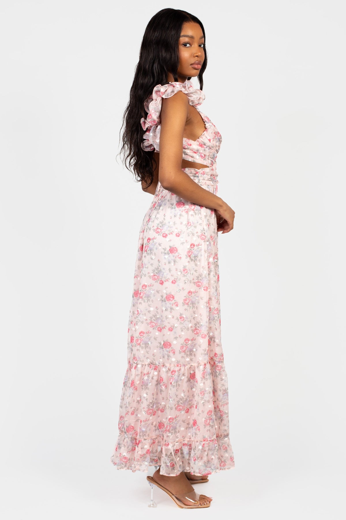 Marie Strap Back Floral Maxi Dress
