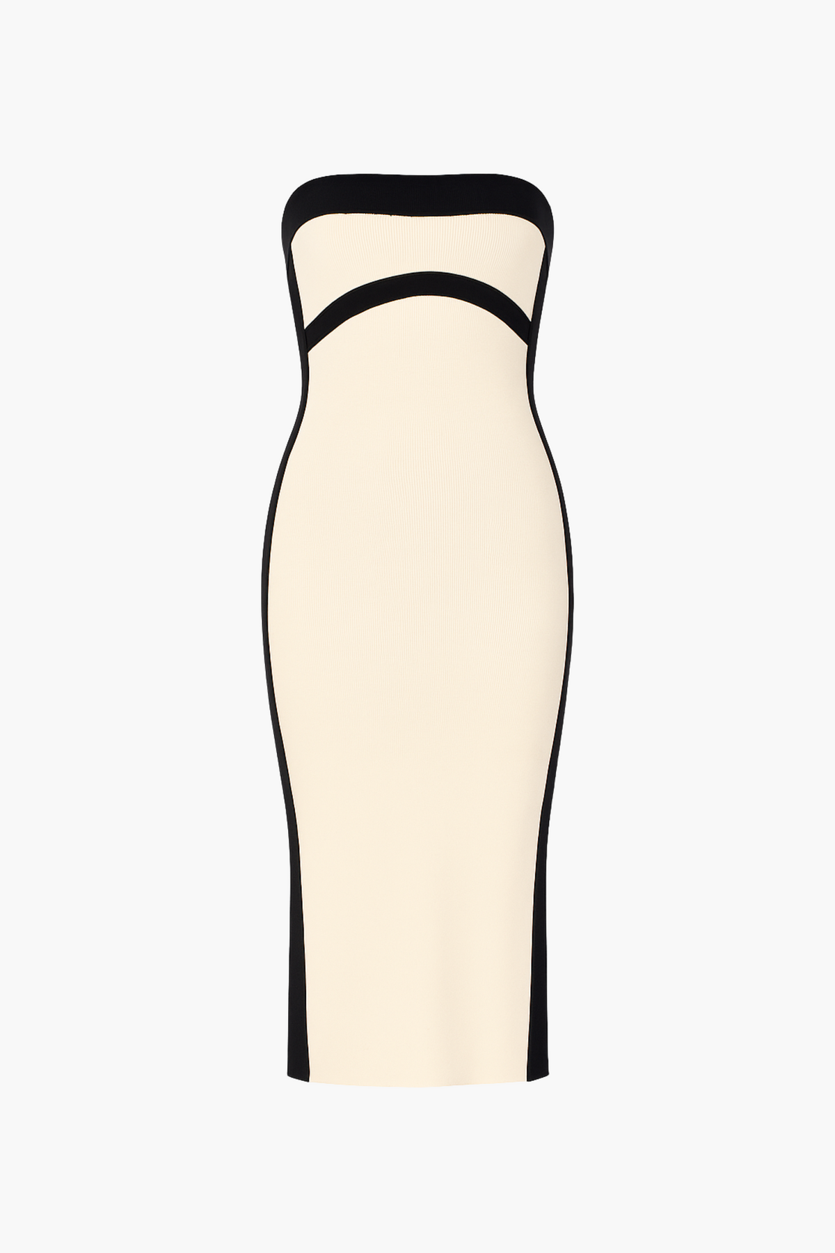 Isadora Strapless Knit Contrast Midi Dress