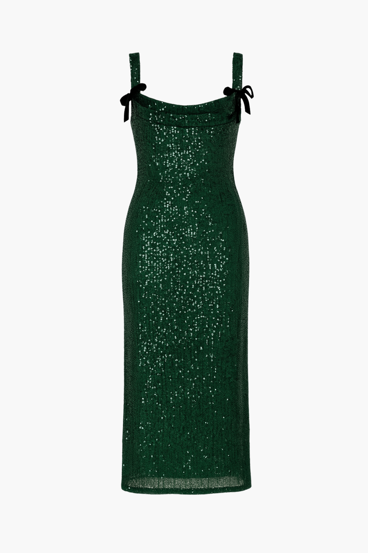 Evergreen Elegance Sequin Midi Dress