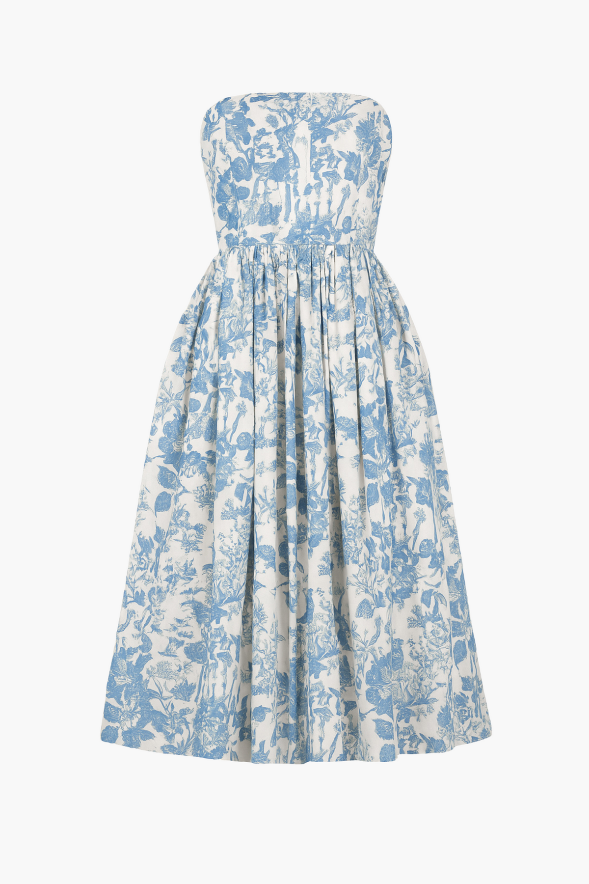 Ophelia Strapless Printed Midi Dress