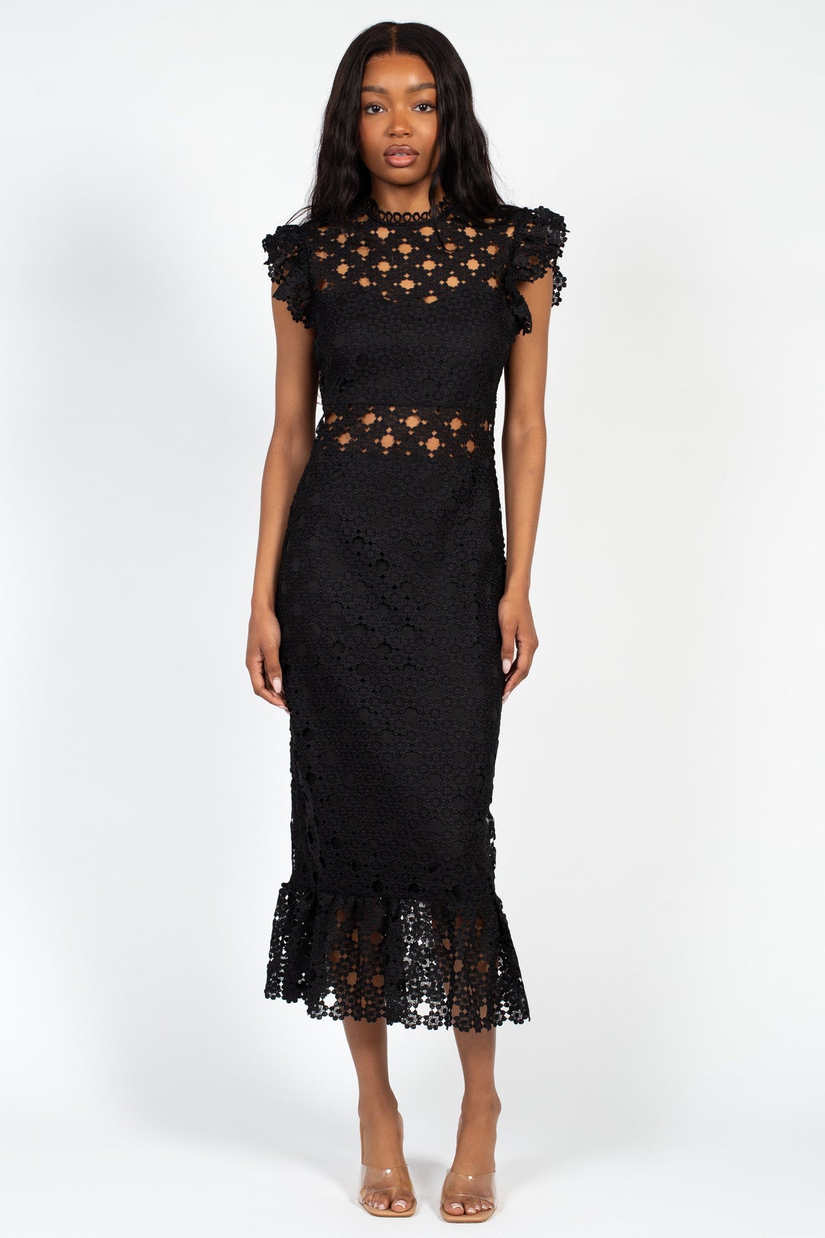 Samantha Lace Trumpet Bottom Midi Dress