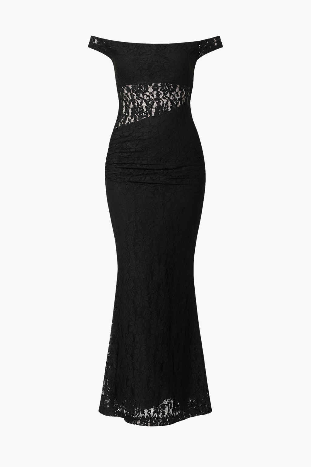 Viviette Off-The-Shoulder Lace Midi Dress