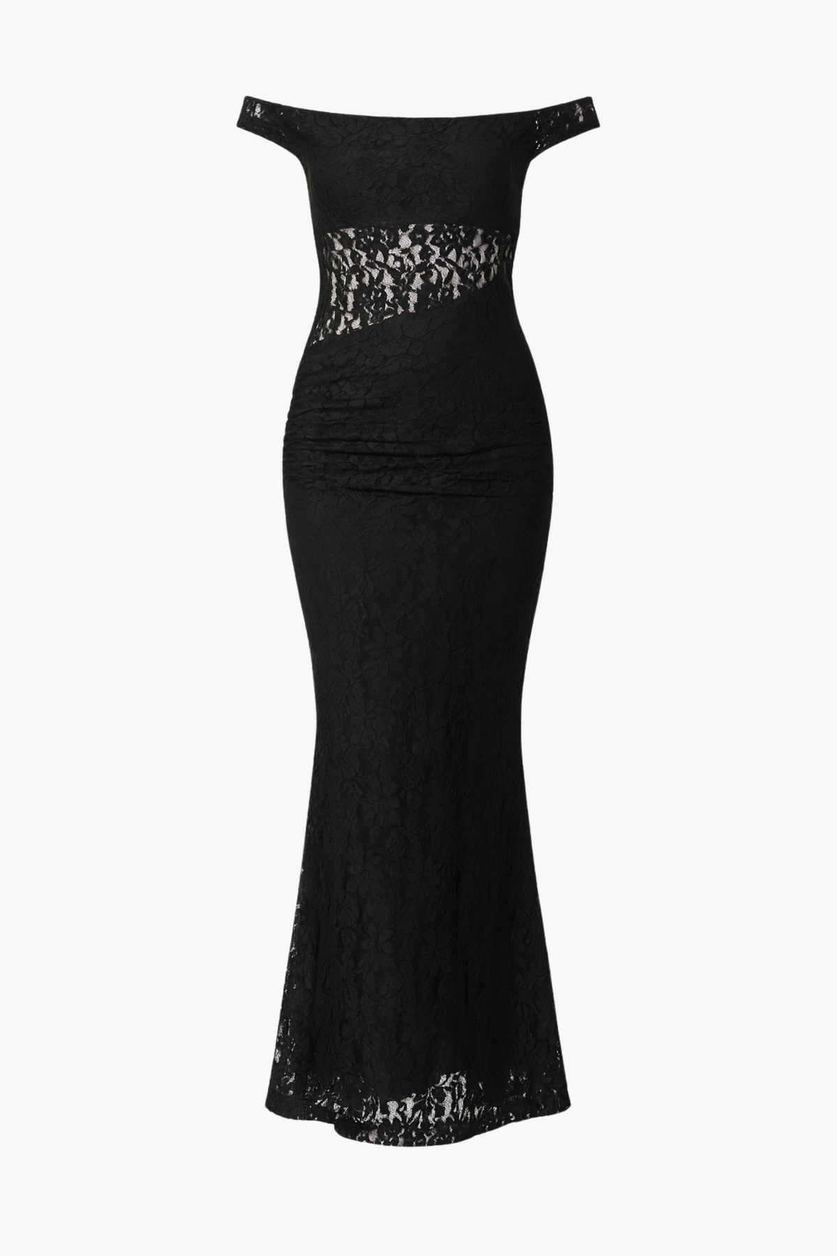 Viviette Off-The-Shoulder Lace Midi Dress