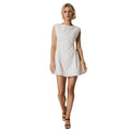 Solid color versatile one-word collar dress