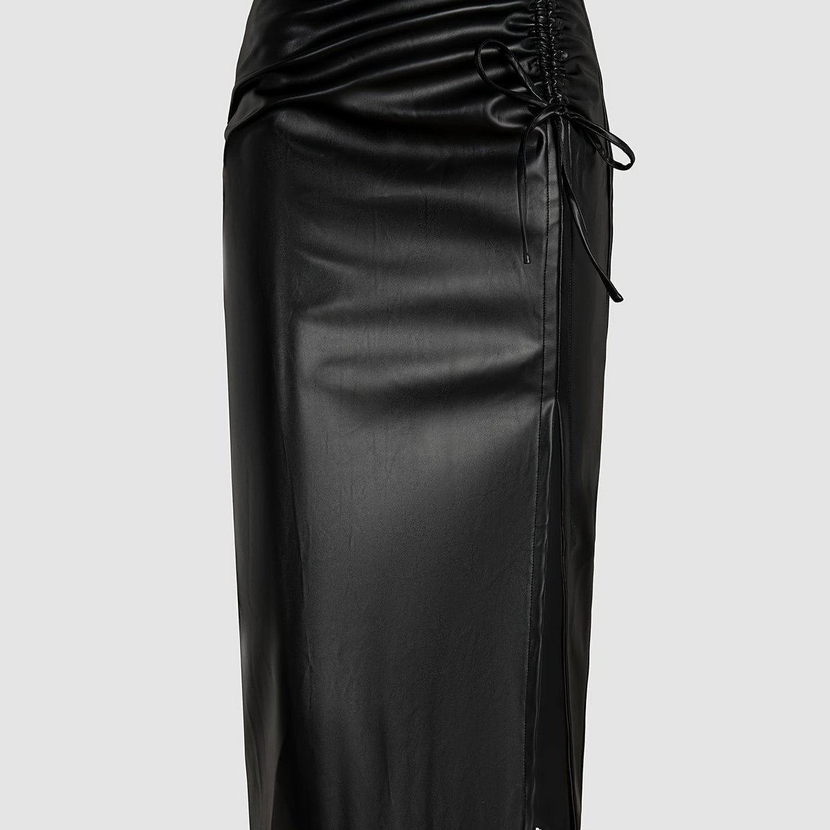 Hip wrap one-step skirt split leather skirt skirt PU leather