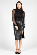 Joanne Pearl Embellished Mesh Blouse