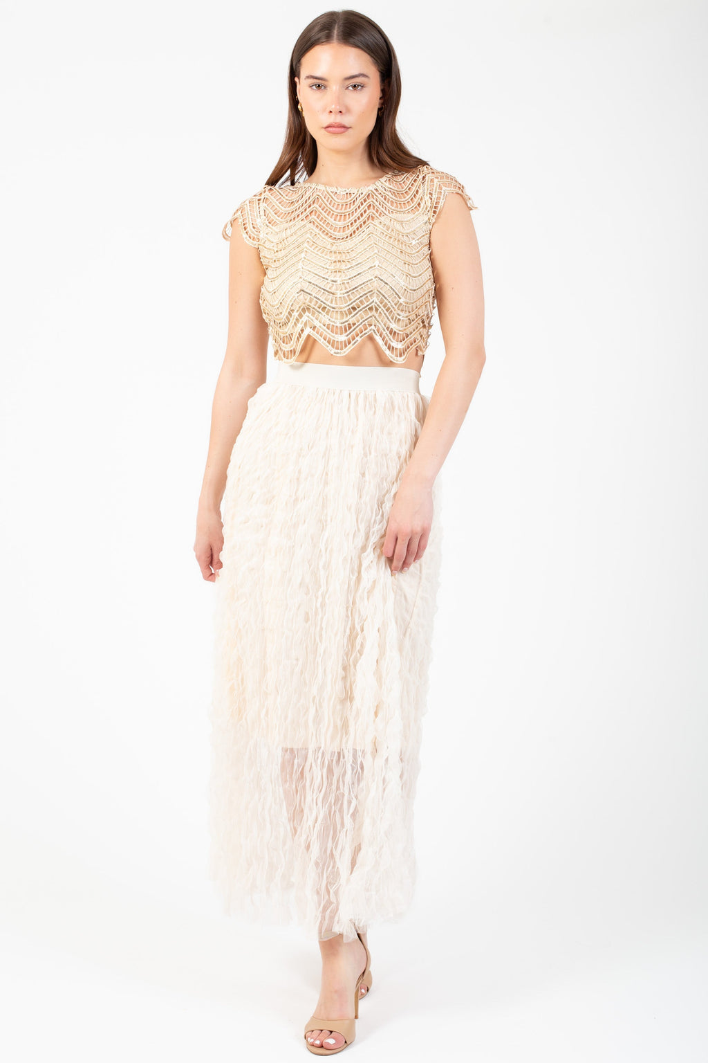 Edge of Glory Crochet Sequin Blouse
