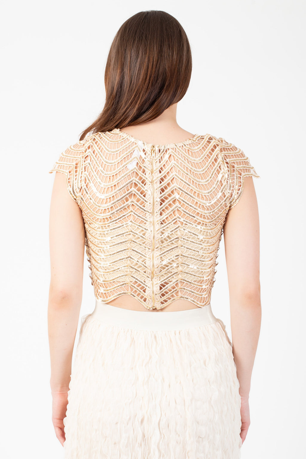Edge of Glory Crochet Sequin Blouse