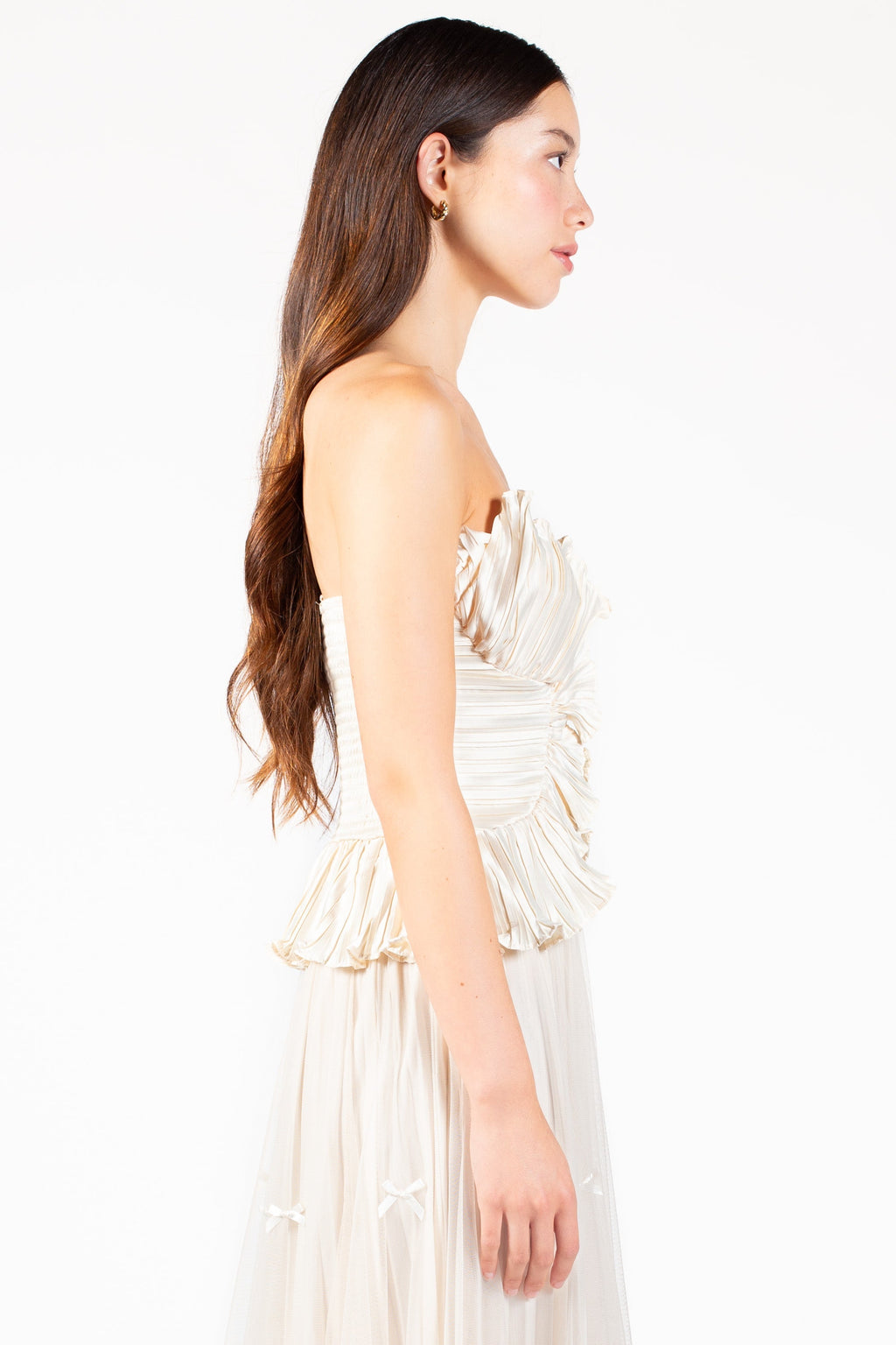 Ambrosia Satin Ruffle Blouse