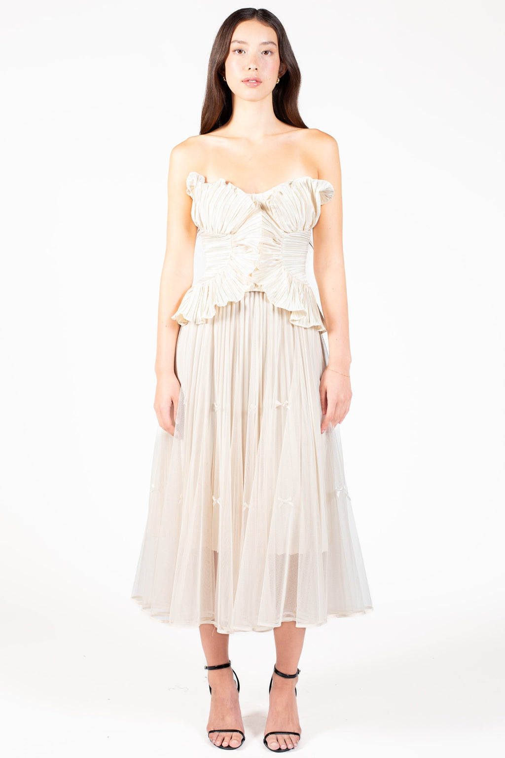 Ambrosia Satin Ruffle Blouse