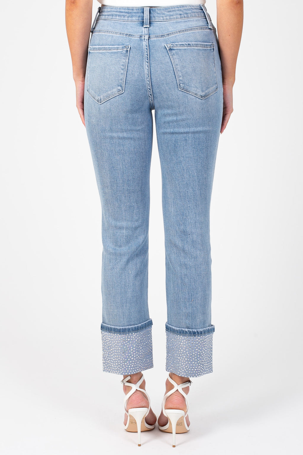 Vervet Jeanne Rhinestone Cuff Jeans
