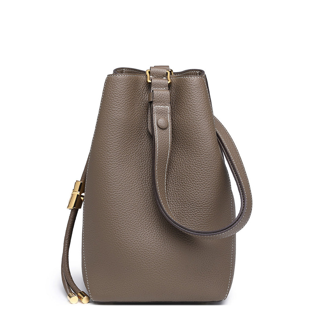 Handmade Leather Shoulder Bucket Bag